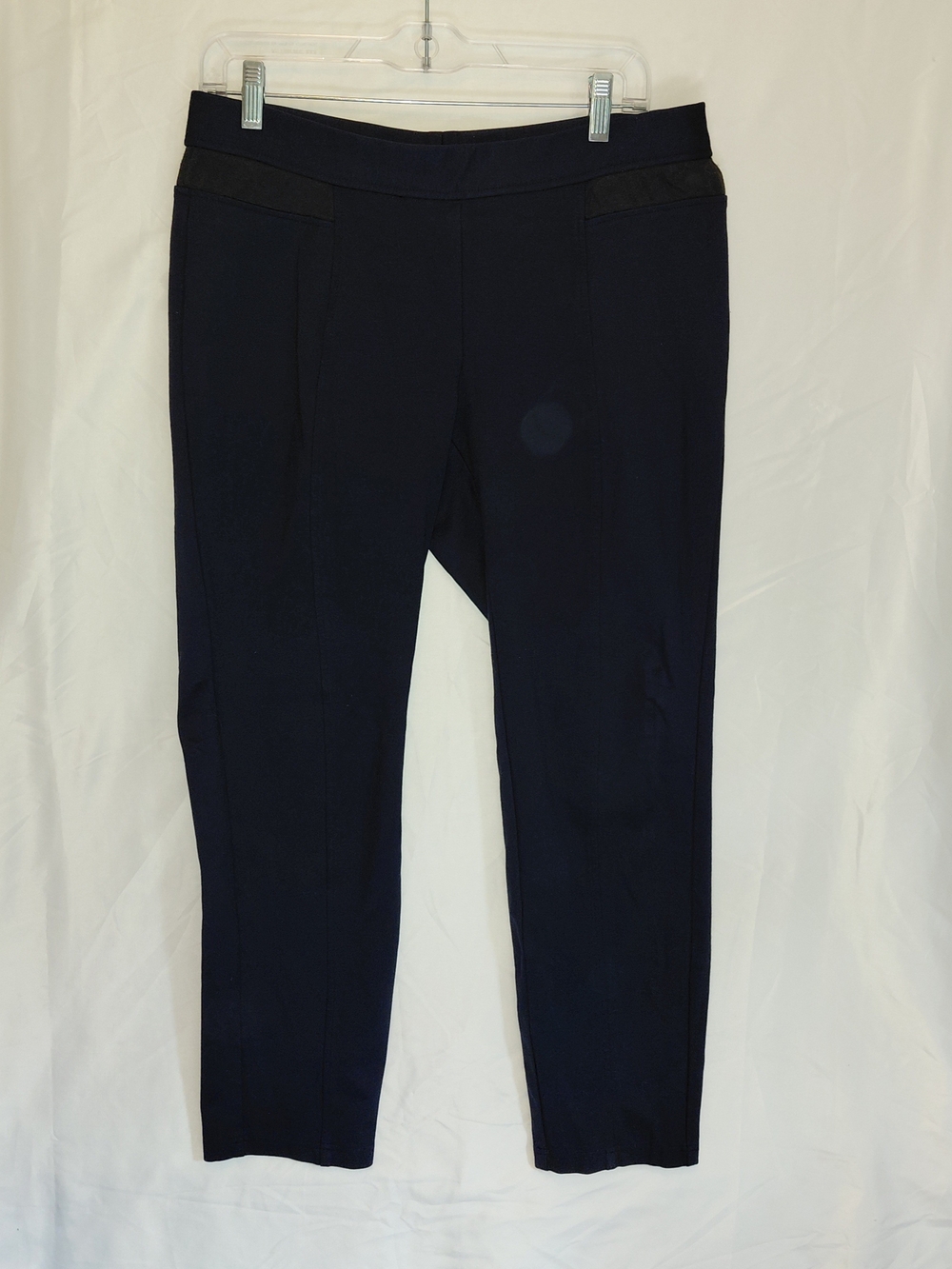 Alfani Navy Cropped Pull-On Ponte Pants - Women